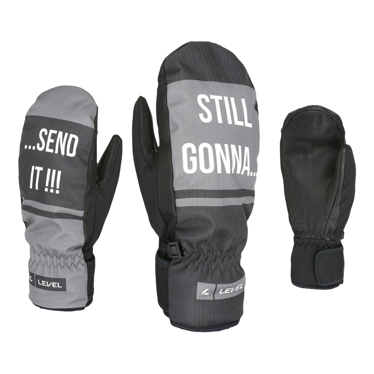 Level Gloves Vertigo Pro Ski Snowboard Mittens Anthracite White
