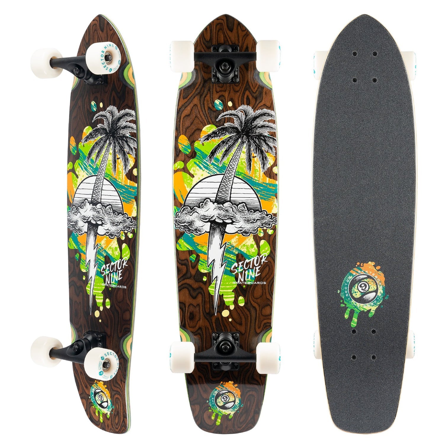 Sector 9 Strand Squall Kicktail Cruiser Longboard Complete
