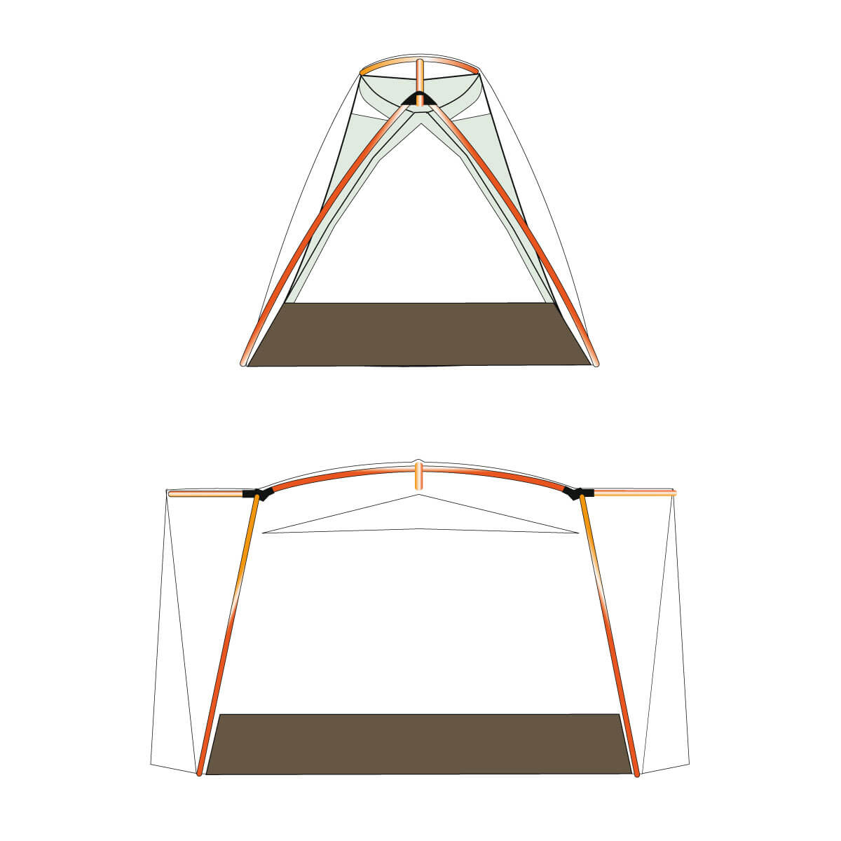 Eureka Timberline SQ 2XT 3 season two person backpacking tent diagram