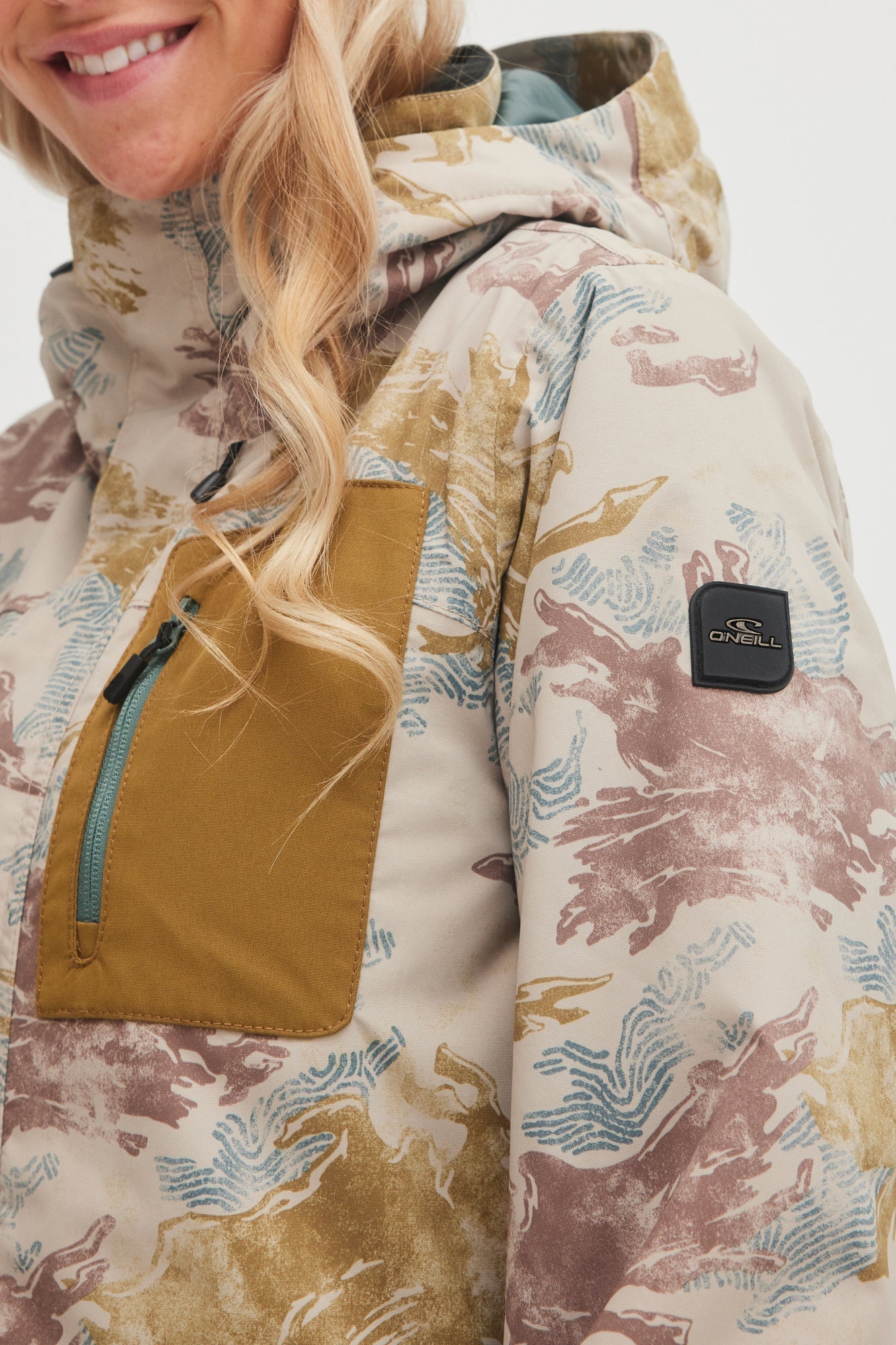oneill womens lady womans utility jacket light camo arm sleeve