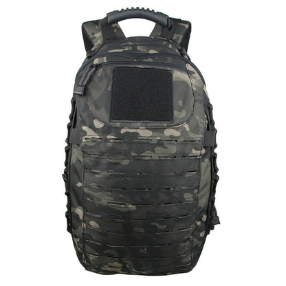 Wolftraders wolfMission Black Camo Lasercut Tactical Backpack Main