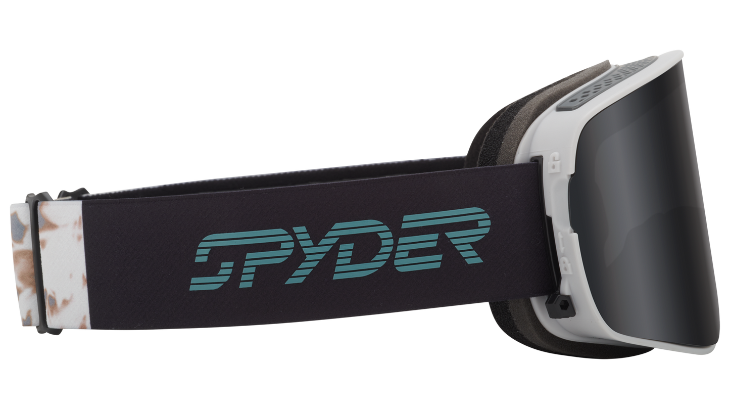 Dragon Alliance Spyder Collaboration NFX2 Flat Lens Quick Change Frameless Ski Snowboard Goggles Block Mirage Dark Smoke Gray Lens Side Band 2