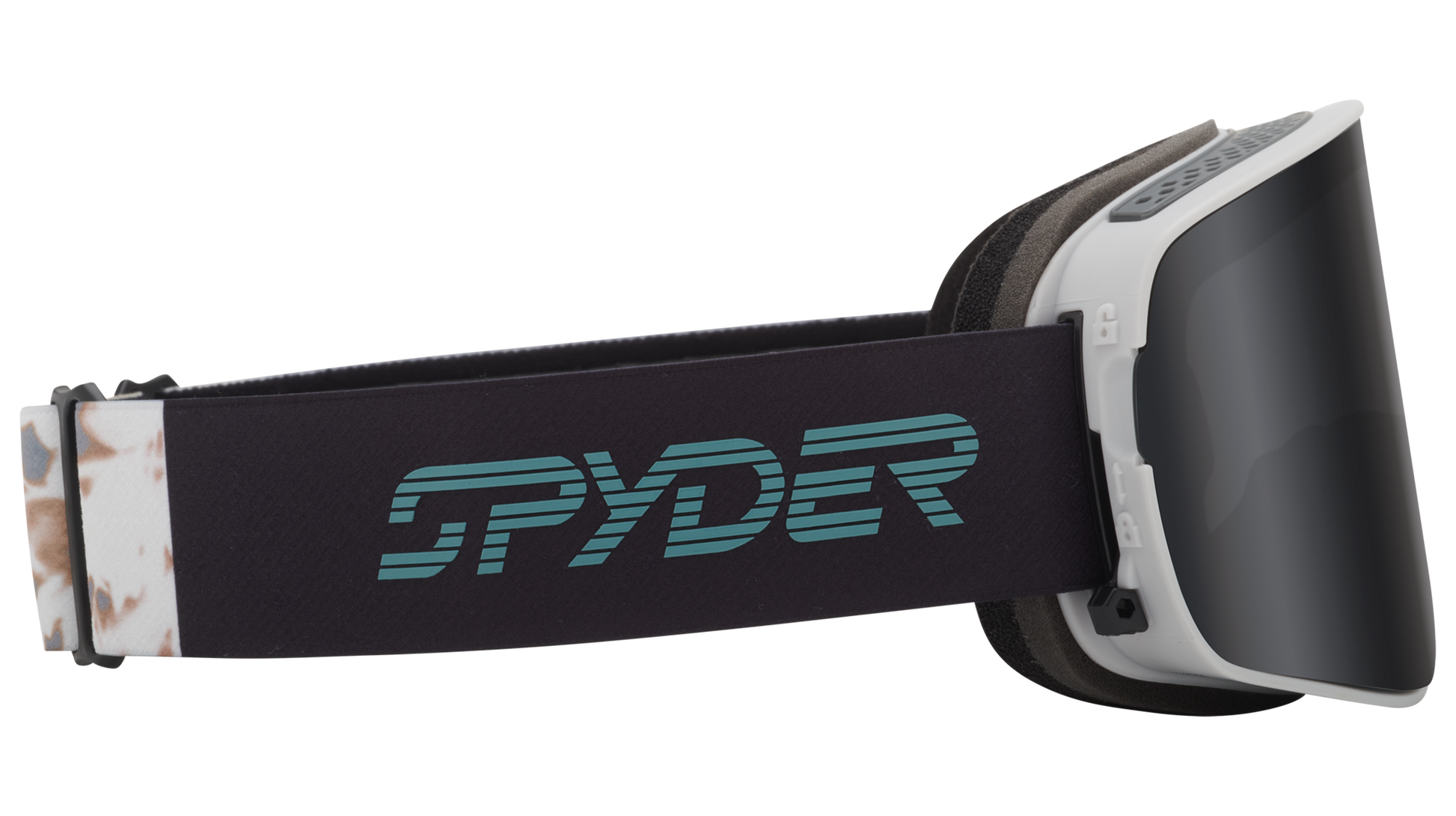 Dragon Alliance Spyder Collaboration NFX2 Flat Lens Quick Change Frameless Ski Snowboard Goggles Block Mirage Dark Smoke Gray Lens Side Band 2