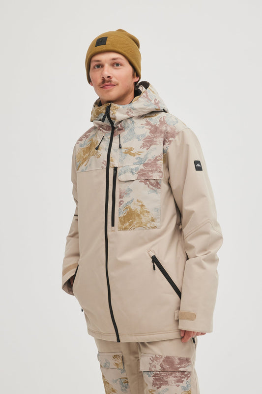 Oneill Mens Guys Utility Jacket 10K Waterproof Ski and Snowboard Jacket Balsam Crockery Cream Off White Main 