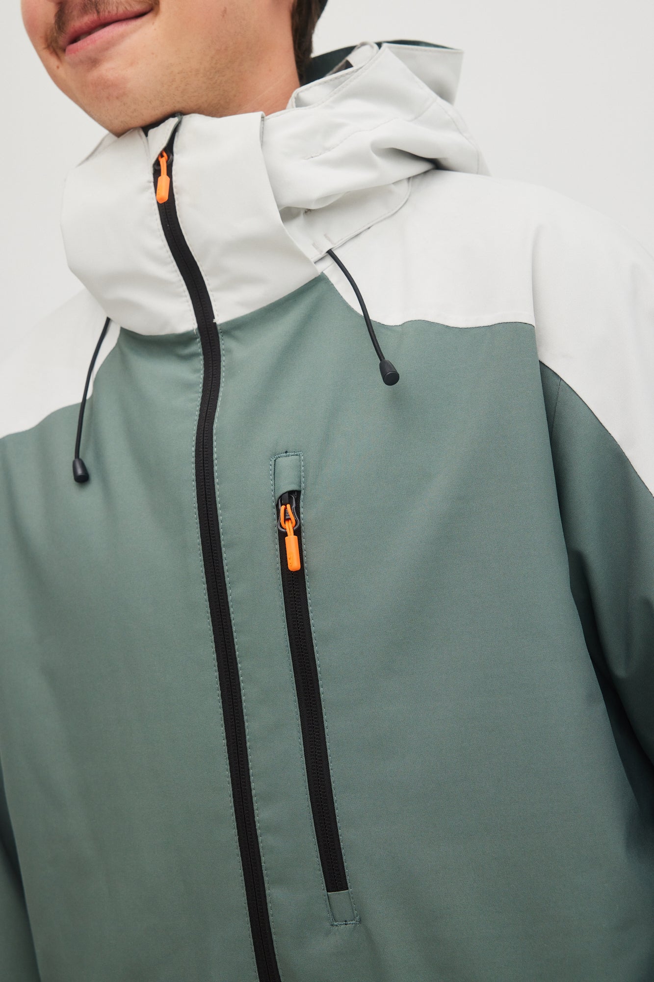 Oneill Mens Guys Mans Diabase Jacket 10K Waterproof Ski and Snowboard Winter Coat Balsam Green Color Block Chest Pocket Zip