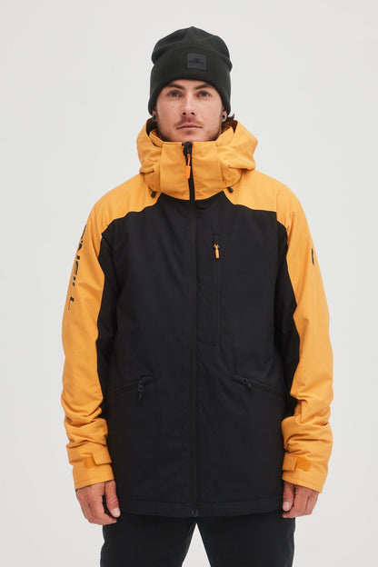 Oneill Mens Guys Mans Diabase Jacket 10K Waterproof Ski and Snowboard Winter Coat Nugget Color Block Front