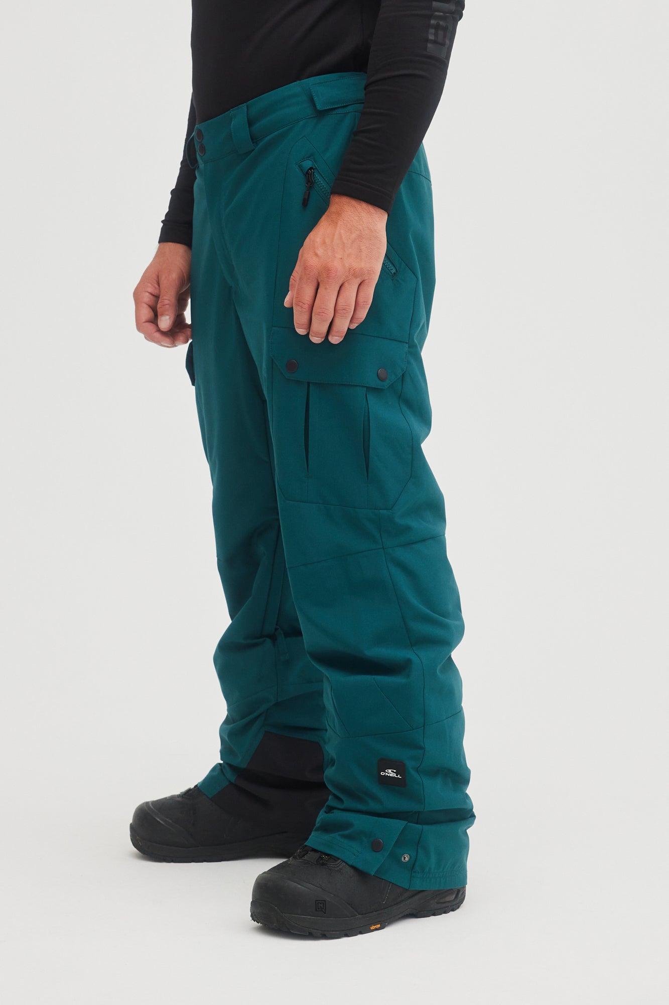 Oneill mens mans guys cargo pant 10k waterproof ski and snowboard winter pants deep teal blue side