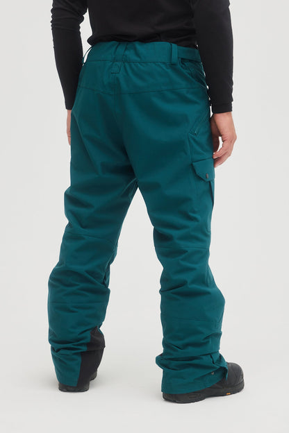 Oneill mens mans guys cargo pant 10k waterproof ski and snowboard winter pants deep teal blue back