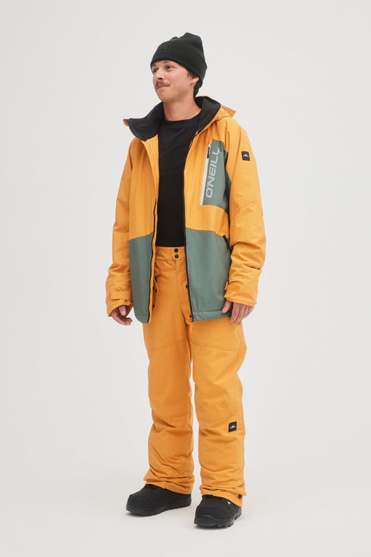 oneill mens mans guys hammer insulated pant 10k waterproof ski snowboard winter pants nugget gold yellow with coat