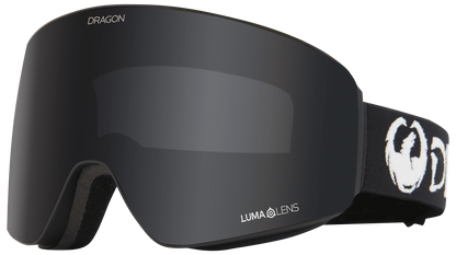 Dragon PXV Panotech Flat Lens Ski Snowboard Goggle Classic Black Dark Smoke Grey Lens