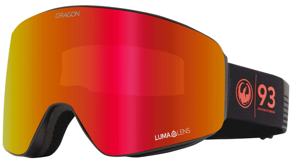 Dragon PXV Panotech Flat Lens Ski Snowboard Goggle 30 Years Black Red Red Ion Mirror Lens