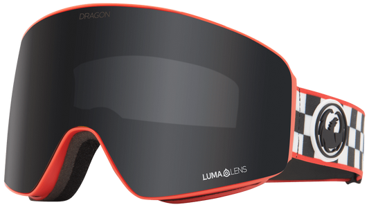 Dragon Ranalter Signature PXV Ski Snowboard Goggles Red Black White Dark Smoke Gray Lens