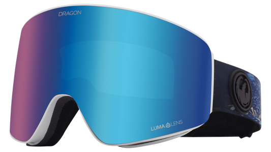 Dragon Alliance PXV Flat Lens Ski Snowboard Goggles Iguchi Signature Blue Blue Ion Mirror Lens Profile