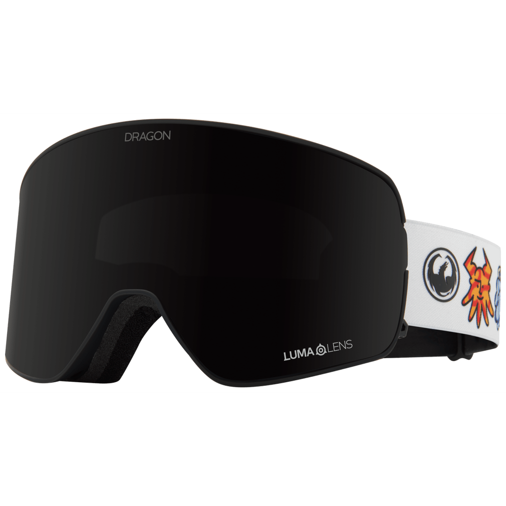 Dragon Forest Bailey Signature Series NFX2 Quick Change Flat Lens Ski SNowboard Goggle White Midnight Lens