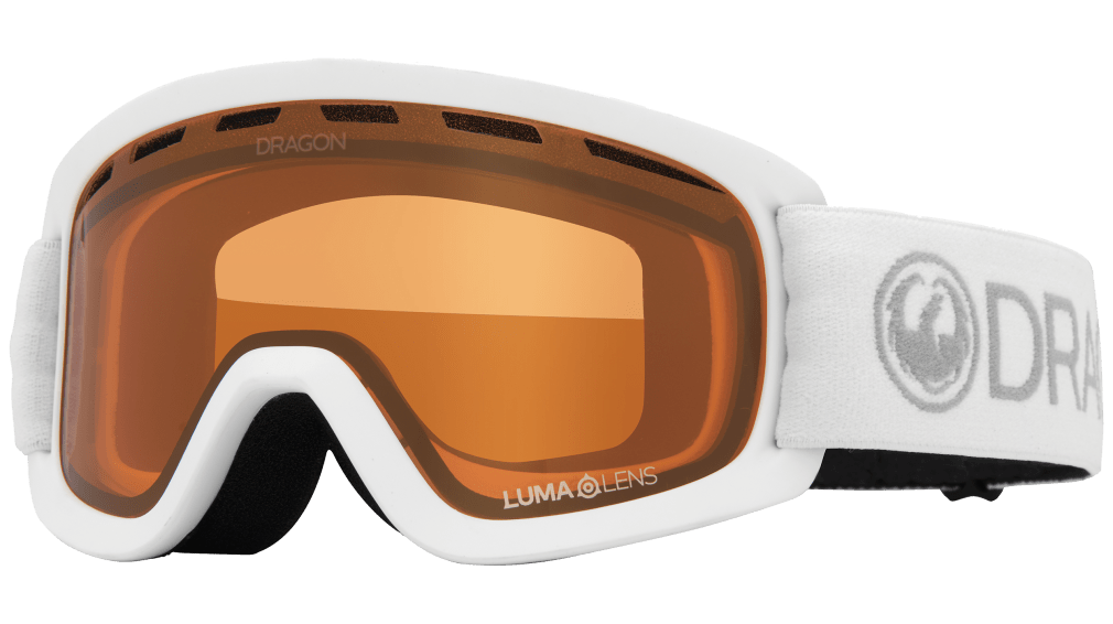 Dragon Alliance Little Lil D Kids Child Youth Ski Snowboard Goggles Rock White Amber Lens Profile