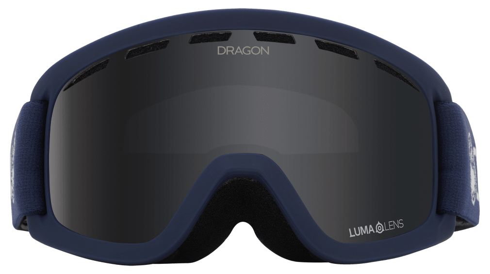 Dragon Alliance Little Lil D Kids Child Youth Ski Snowboard Goggles Shadow Lite Blue Dark Smoke Grey Lens Front Face