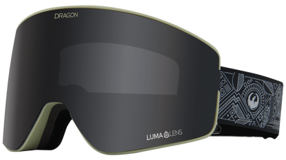 Dragon Gigi Ruf Signature Series Pro Model PXV2 Quick Change Ski Snowboard Goggles Black Gray Band Dark Smoke Grey Lens