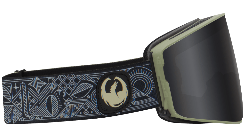 Dragon Gigi Ruf Signature Series Pro Model PXV2 Quick Change Ski Snowboard Goggles Black Gray Band Dark Smoke Grey Lens