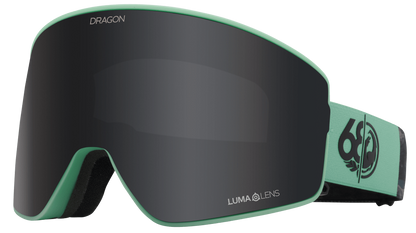 Dragon Alliance PXV2 Quick Change Flat Lens Ski Snowboard Goggles 686 Collaboration Teal Dark Smoke Grey Lens Profile