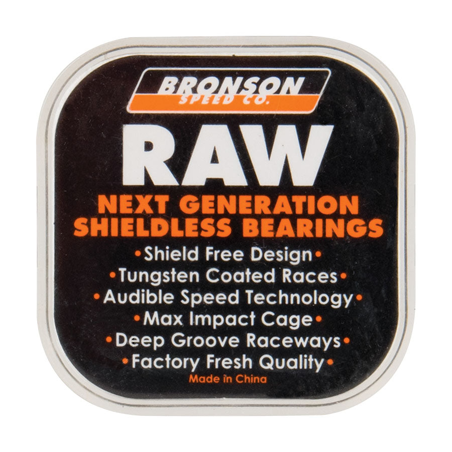 Bronson Speed Co Raw Shieldless Skate Rated Bearings Box
