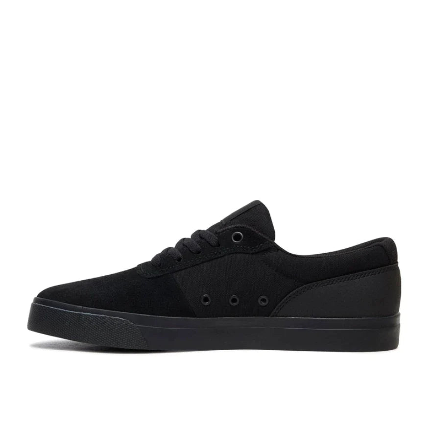 DC Shoes Switch S Suede Low Top Skateboarding Shoes Mens Womens Unisex Black Inside out