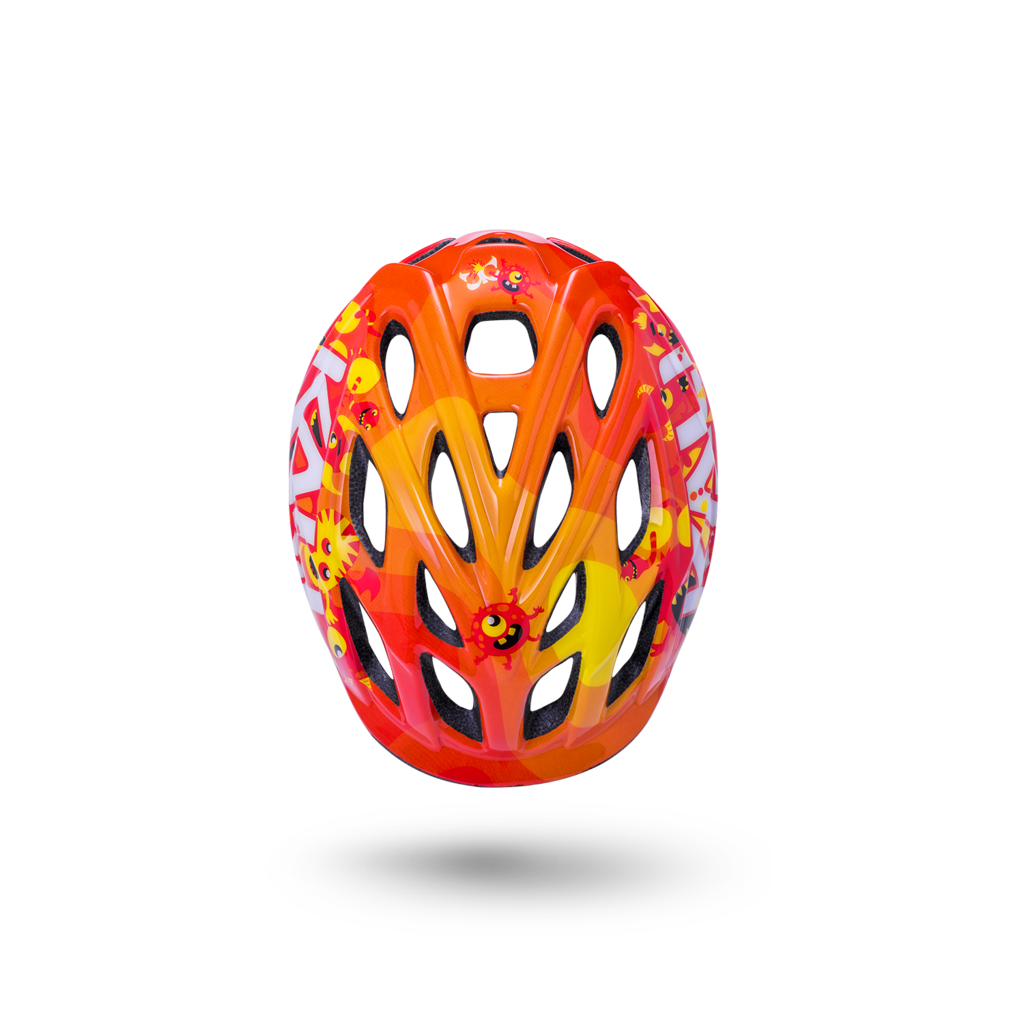Kali protectives Kali Chakra Child Bike Helmet Monsters Orange Top Vents