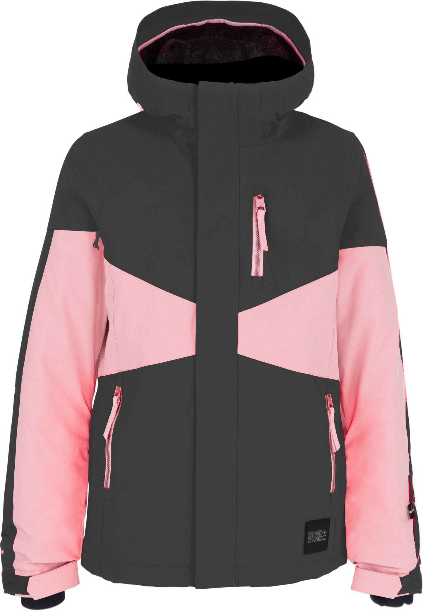 O'Neill Girl's Coral Ski and Snowboard Jacket Pink and Grey Front