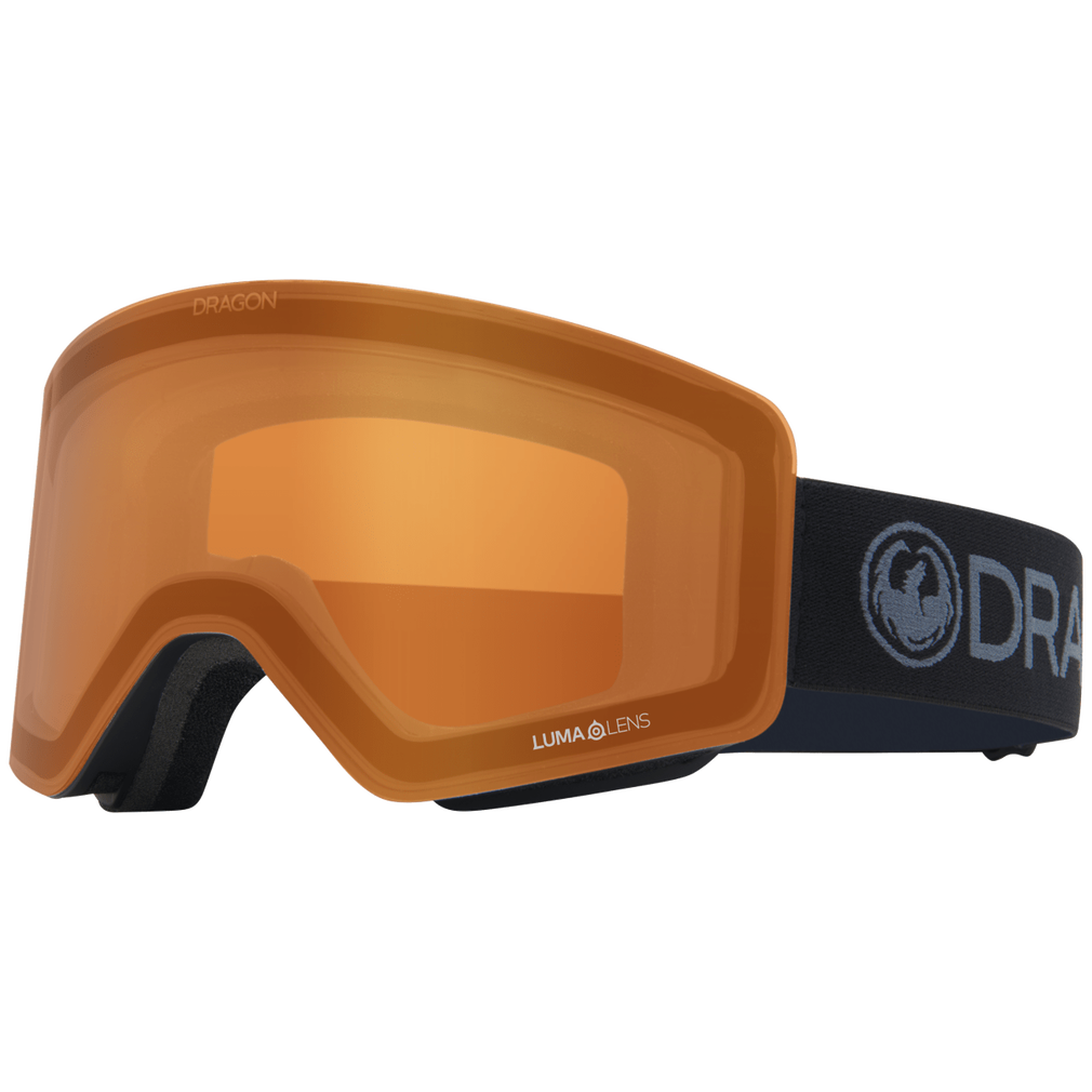 Dragon R1 OTG Over the Glasses Rimless Flat Lens Goggle Midnight Black Amber Lens