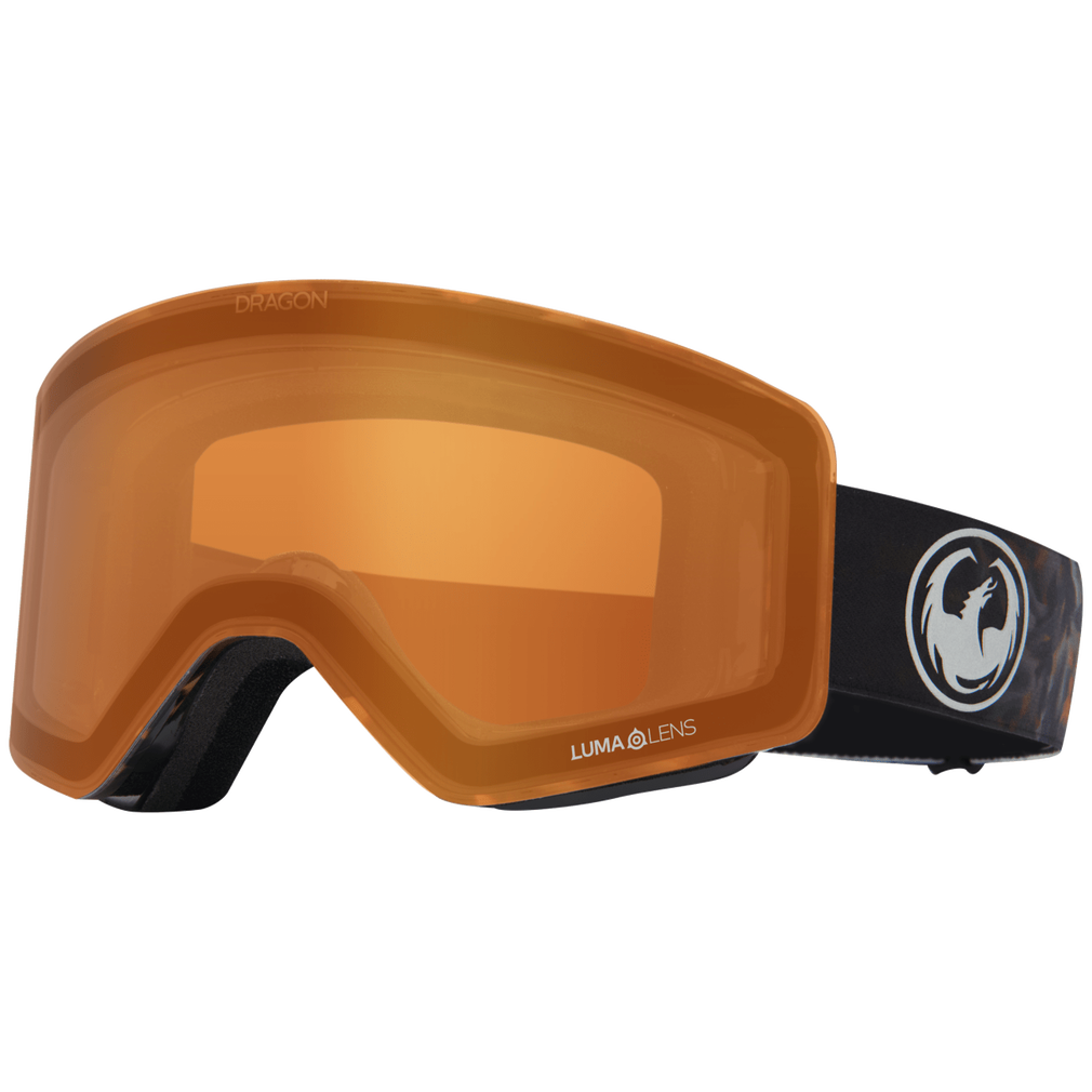 Dragon R1 OTG Over the Glasses Rimless Flat Lens Goggle Fireleaf Amber Lens