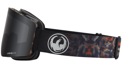 Dragon R1 OTG Over the Glasses Rimless Flat Lens Goggle Fireleaf Black Smoke Grey Lens