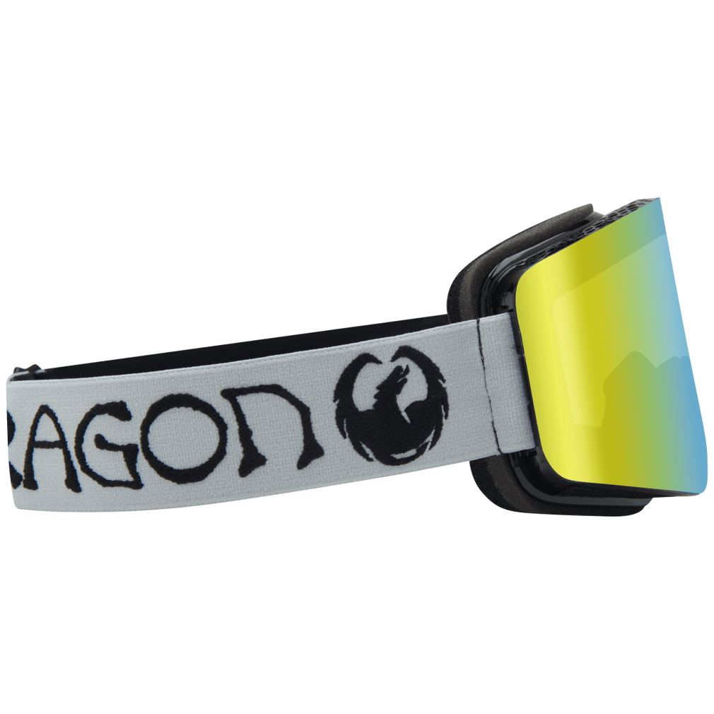 Dragon R1 OTG Over the Glasses Rimless Flat Lens Goggle Classic Grey Gold Ion Mirror Lens