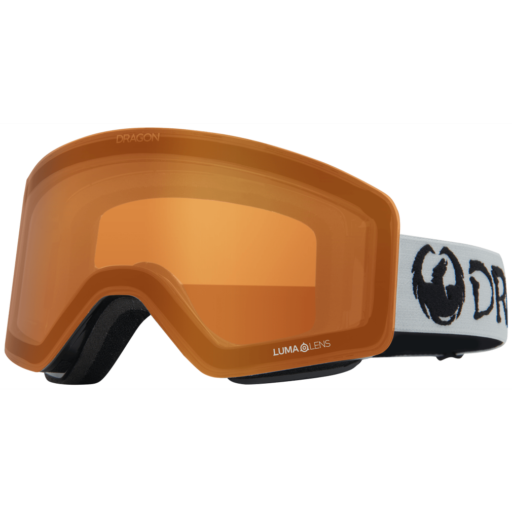 Dragon R1 OTG Over the Glasses Rimless Flat Lens Goggle Classic Grey Amber Lens