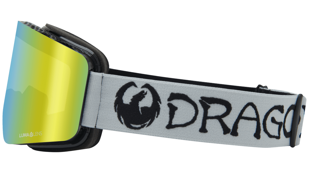Dragon R1 OTG Over the Glasses Rimless Flat Lens Goggle Classic Grey Gold Ion Mirror Lens