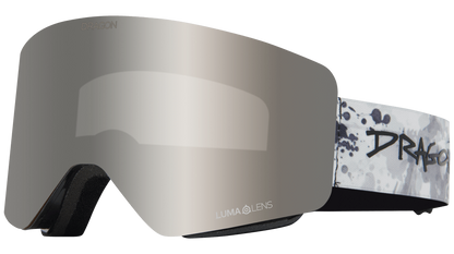 Dragon R1 OTG Over the Glasses Rimless Flat Lens Goggle Bushido Silver Ion Mirror Lens