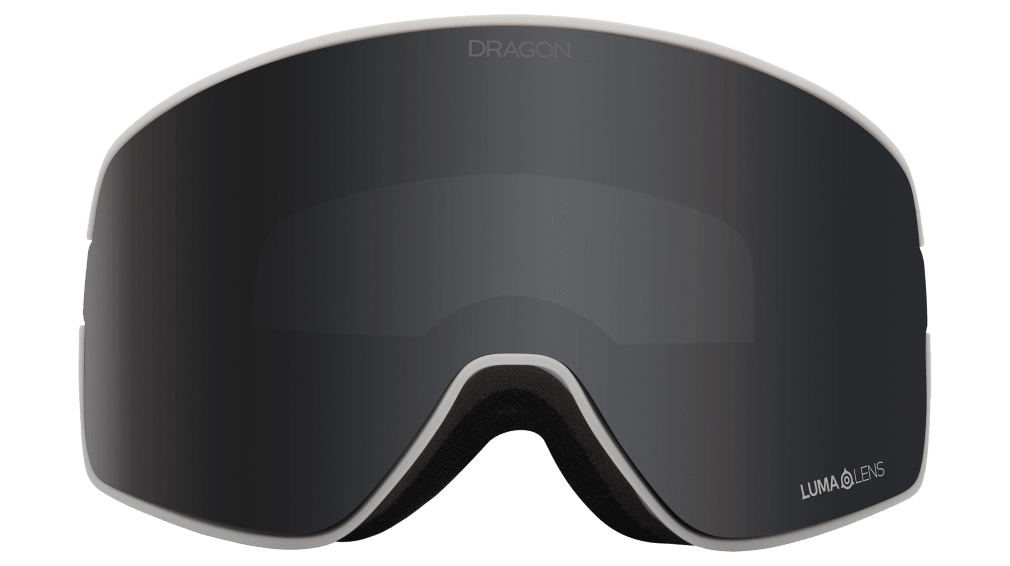 Dragon Alliance Spyder Collaboration NFX2 Flat Lens Quick Change Frameless Ski Snowboard Goggles Block Mirage Dark Smoke Gray Lens Front Face