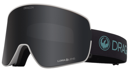 Dragon Alliance Spyder Collaboration NFX2 Flat Lens Quick Change Frameless Ski Snowboard Goggles Block Mirage Dark Smoke Gray Lens Profile