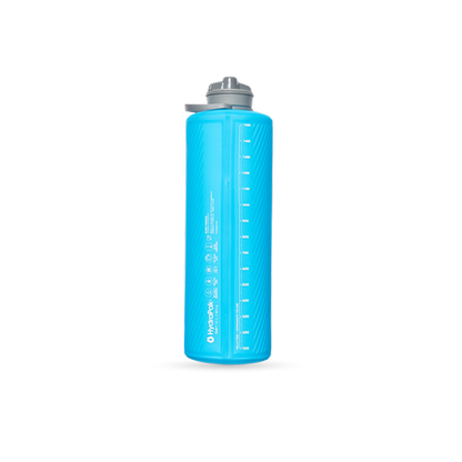 Hydrapak Flux 1.5 Liter Collapsible Water Bottle Blue Volume Indicator