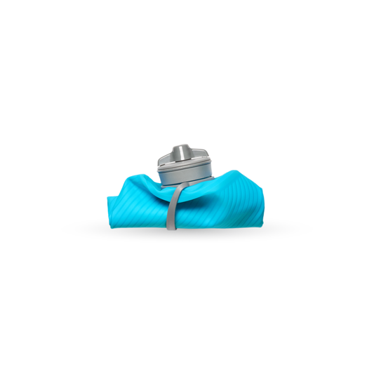 Hydrapak Flux 1.5 Liter Collapsible Water Bottle Blue Collapsed