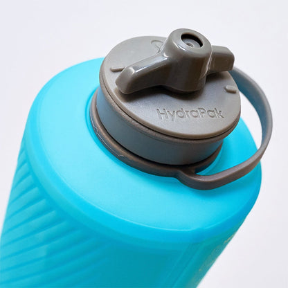 Hydrapak Flux 1.5 Liter Collapsible Water Bottle Blue Lid