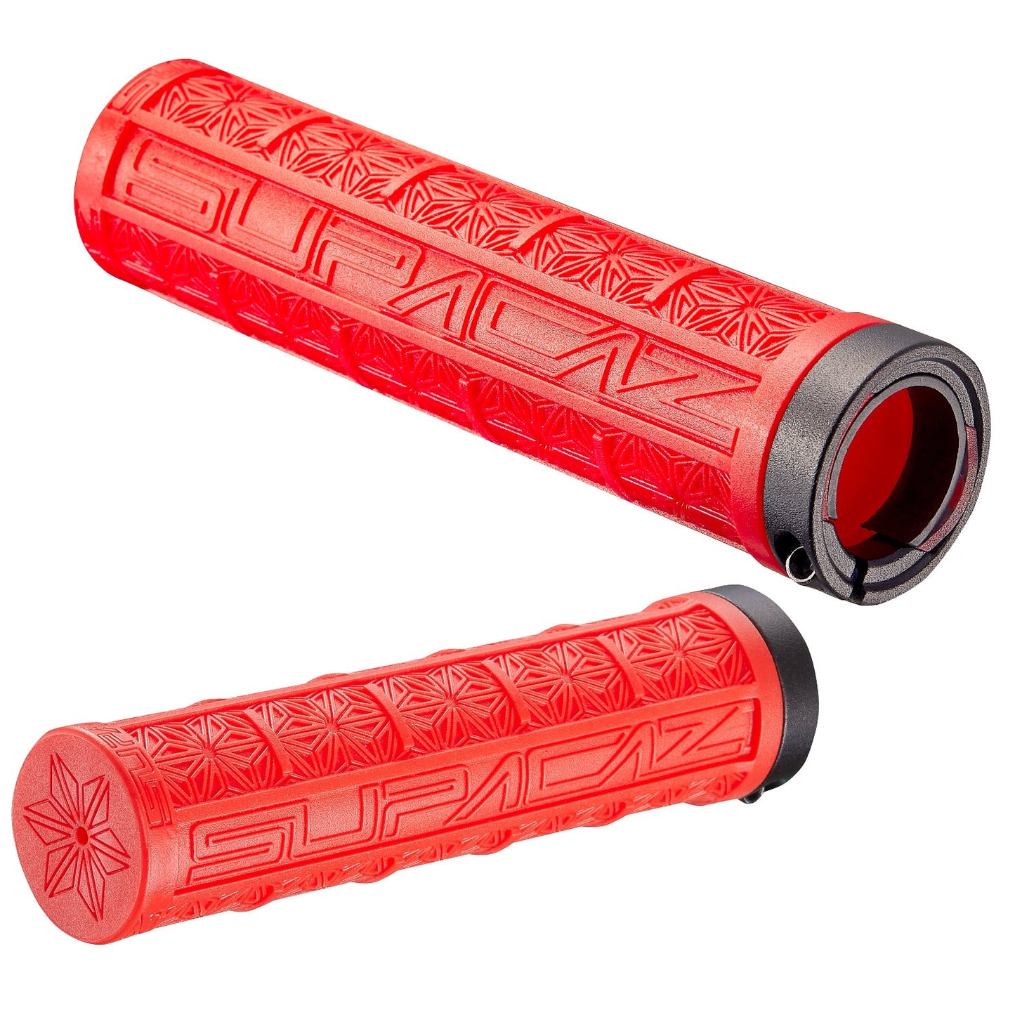 Supacaz Grizips Classic Lock On Flat Bar Mountain BIke BMX Bicycle handlebar grips red