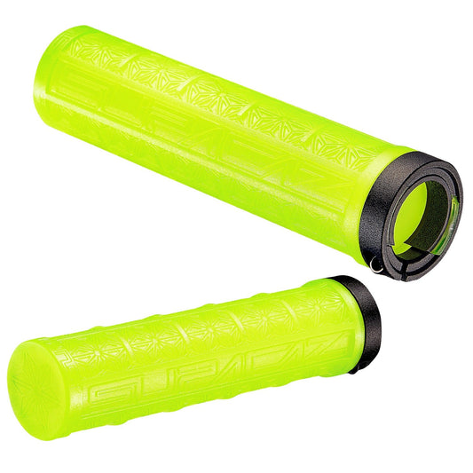 Supacaz Grizips Classic 135mm MTB Mountain Bike BMX Bicycle Flat Bar Handlebar Grips, Neon Yellow