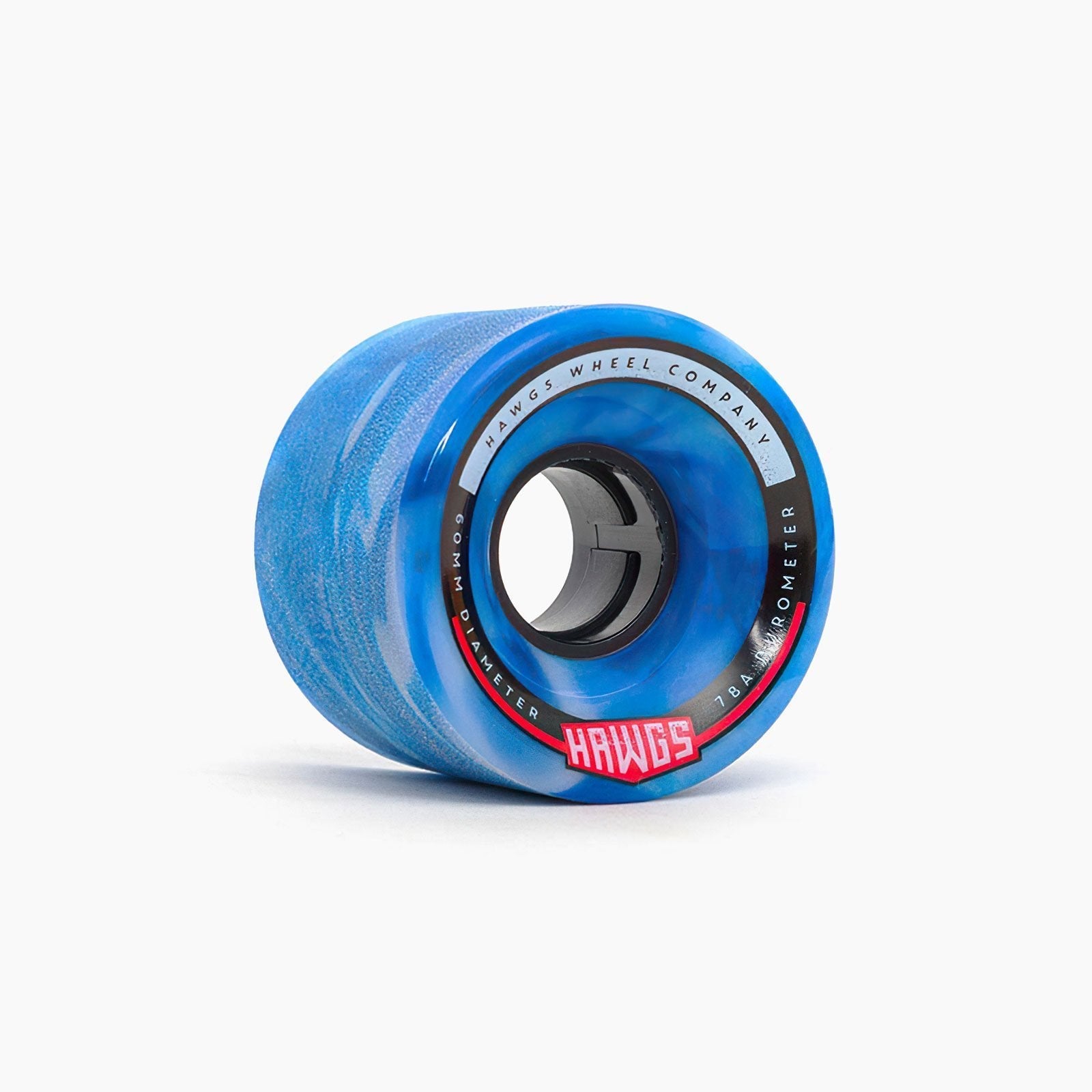 Landyachtz Hawgs Wheels Chubbies Chubby Hages 60mm 78a Longboard Cruiser Wheels Blue/White Swirl Angle