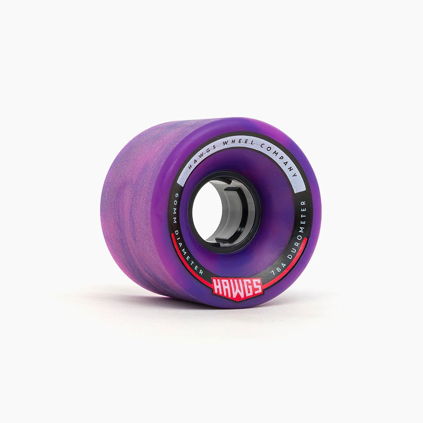 Landyachtz Hawgs Wheels Chubbies Chubby Hages 60mm 78a Longboard Cruiser Wheels PInk/Purple Swirl Angle