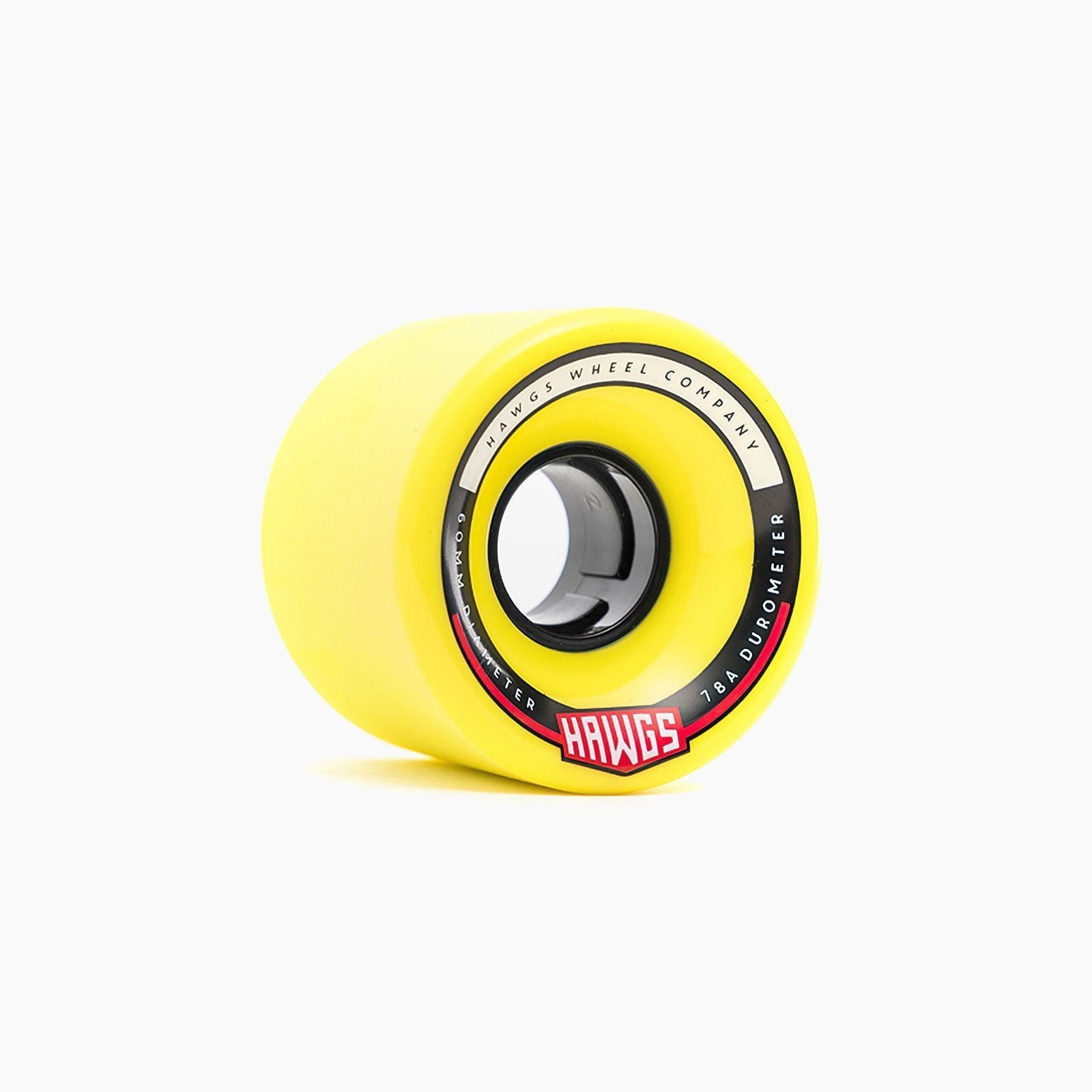 Landyachtz Hawgs Wheels Chubbies Chubby Hages 60mm 78a Longboard Cruiser Wheels Flat Banana Yellow Angle