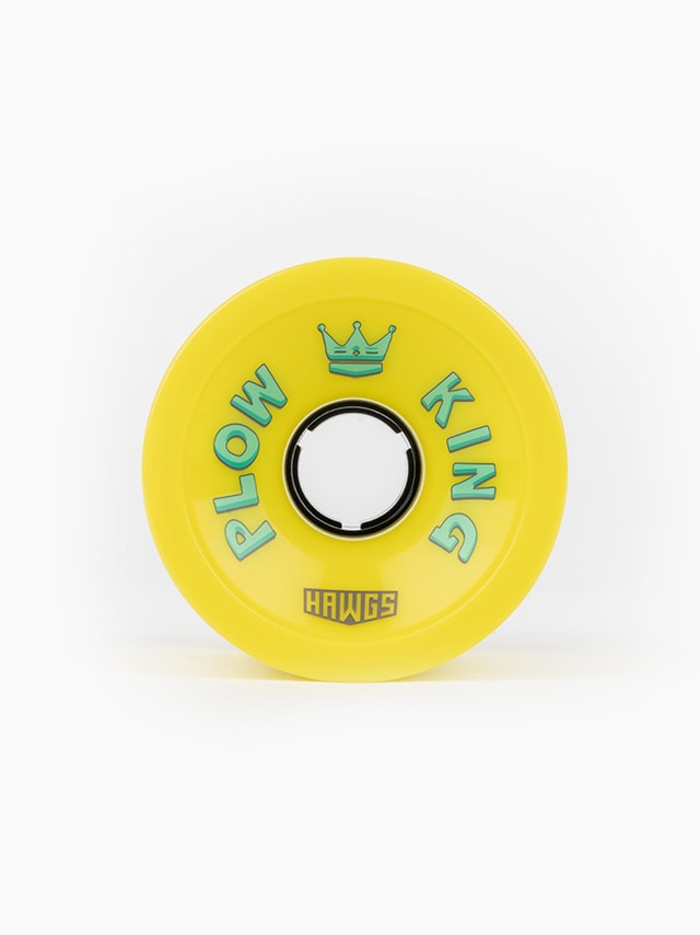 Hawgs Plow Kings 72mm 78a longboard wheel flat banana yellow front