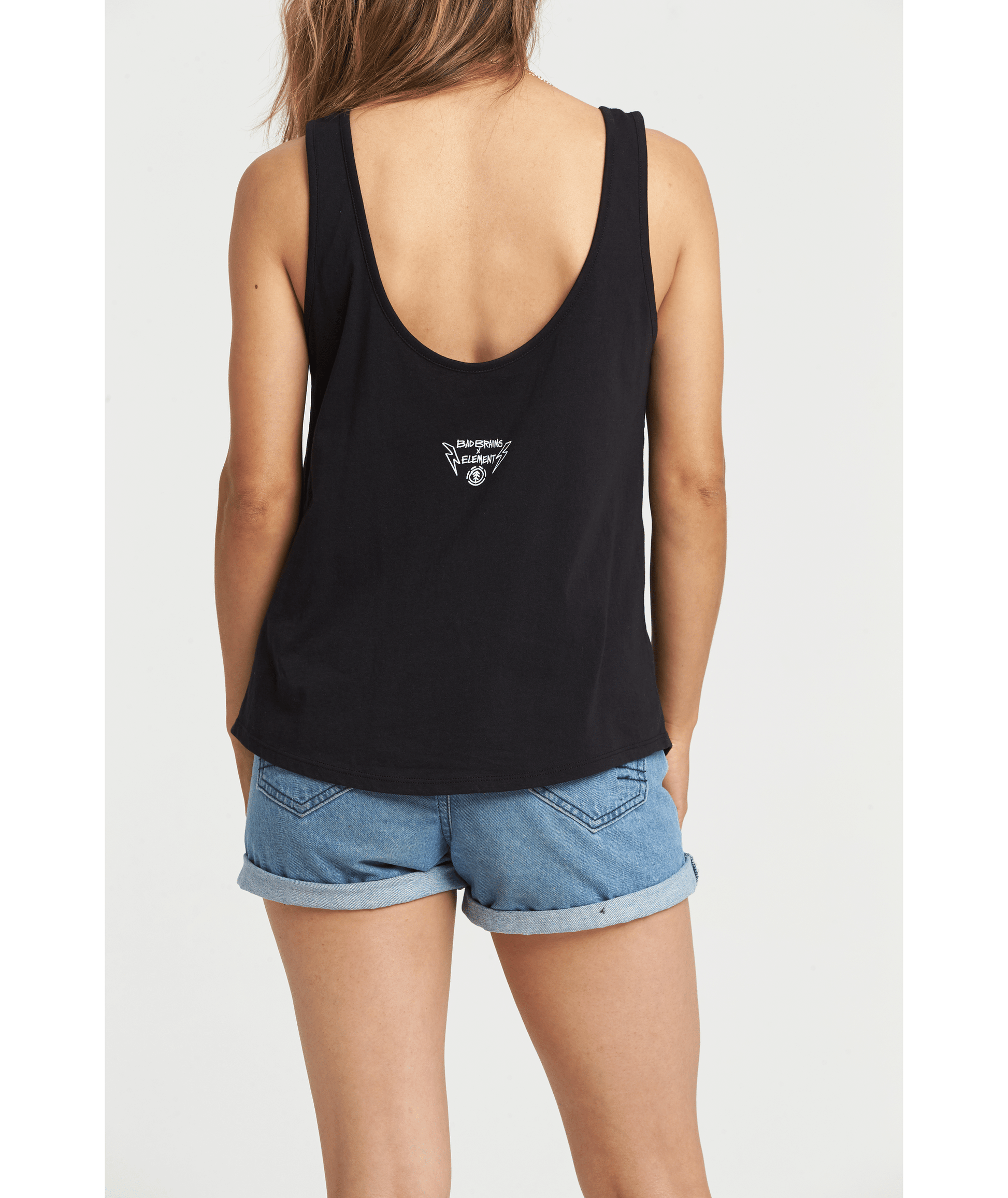 Element Women's Bad Brains Low Scoop Tank Black Back Low Scoop