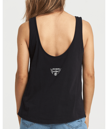 Element Women's Bad Brains Low Scoop Tank Black Back Scoop Close Up