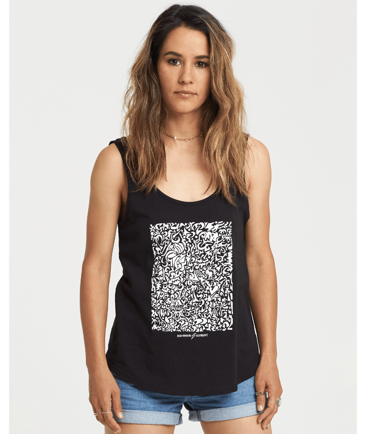 Element Women's Bad Brains Low Scoop Tank Black Front2