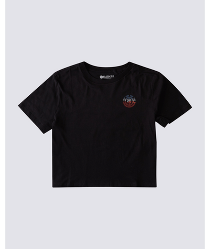 Element Women's Sunset Crop Short Sleeve Top T-Shirt Front Element logo Black