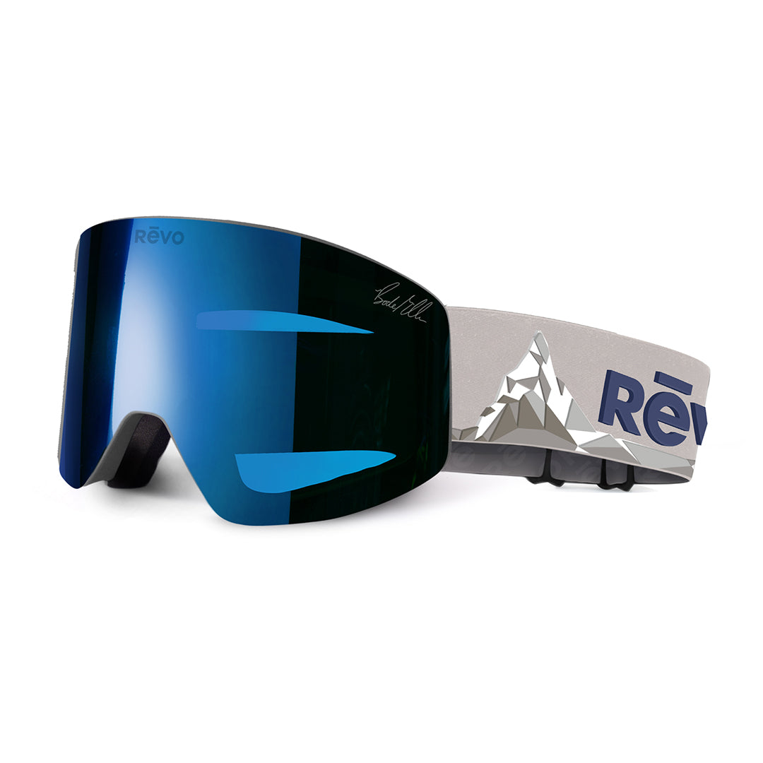 Revo Whiteout Number 6 Bode Miller Photochromic Ski Snowboard Goggles Gray Blue Lens